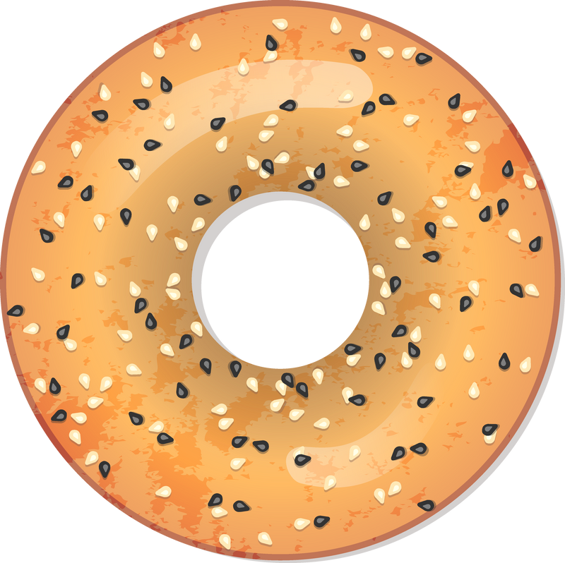 Donut with Sesame Seeds Illustration